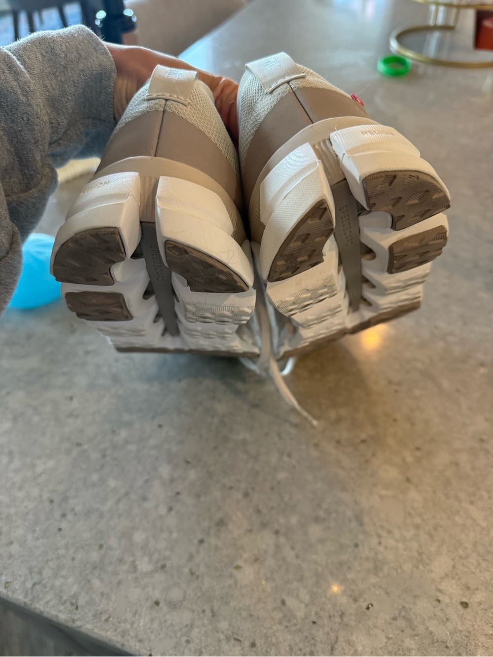 On Running Cloudswift Women's Athletic Shoes in Pale Beige and White - Picture 8 of 8